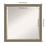 Amanti Art Parisian 22 in. Square Beveled Edge Wood Framed Bathroom Vanity Mirror, Silver Pewter thumbnail 5