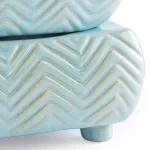 Candle Warmers Etc 5.2 in. Chevron 2-in-1 Classic Fragrance Warmer - Sky Blue Reactive Glaze thumbnail 3