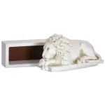 Unbranded Lion Decorative Trinket Box - White Marble Look Resin Jewelry & Keepsake Holder thumbnail 5