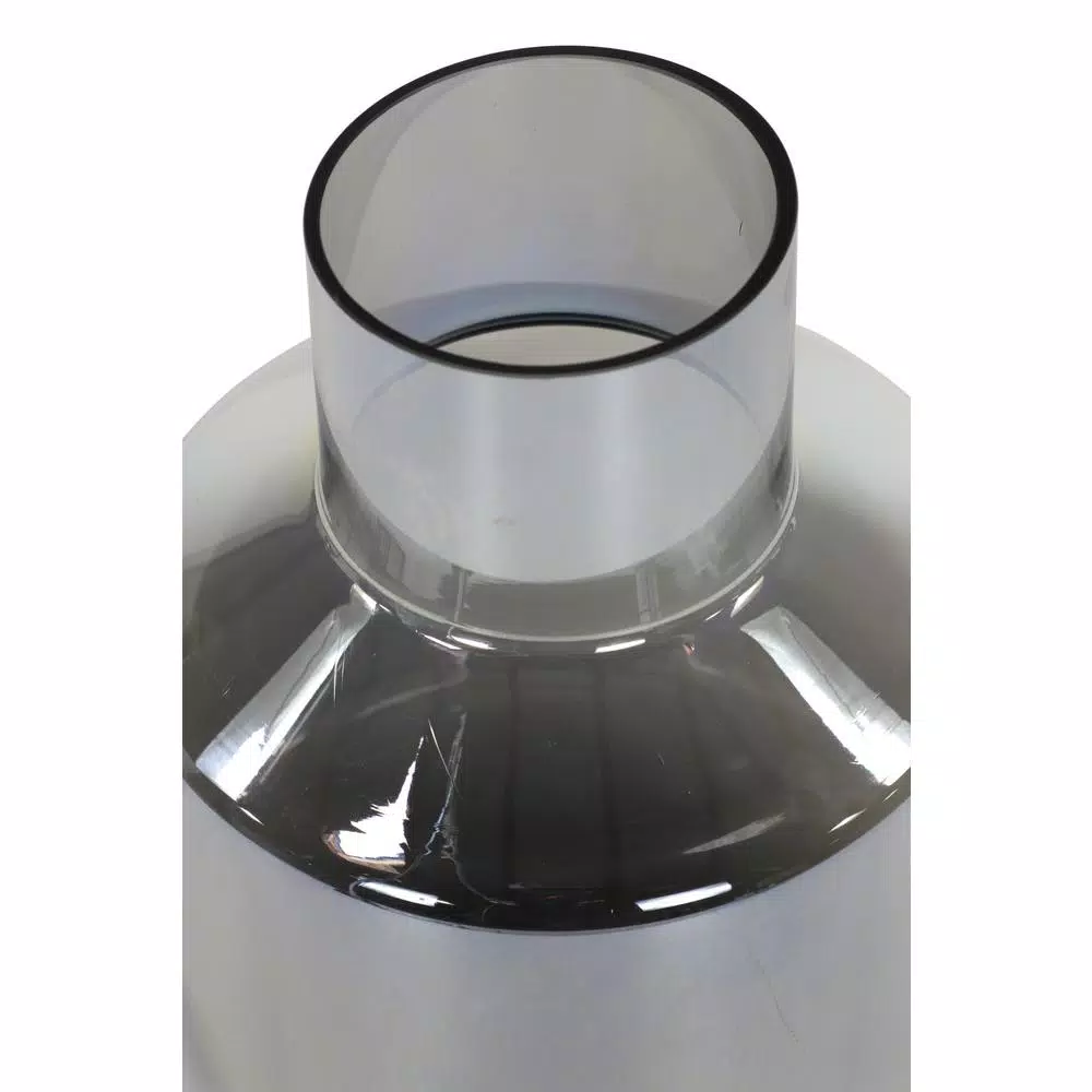 LITTON LANE 15 in. Iridescent Silver Blown Glass Decorative Vase - Modern Cylindrical Table Vase