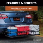 CURT 48 in. x 20 in. Steel Basket Style Hitch Cargo Carrier, 500 lb. Capacity, 2 in. Receiver with Adapter thumbnail 11