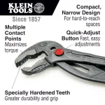 Klein Tools 10 in. Quick Adjust Klaw Pump Pliers thumbnail 2
