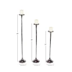 LITTON LANE Modern Gray Aluminum Candlestick Set of 3 - 40 in. x 32 in. x 37 in. thumbnail 4