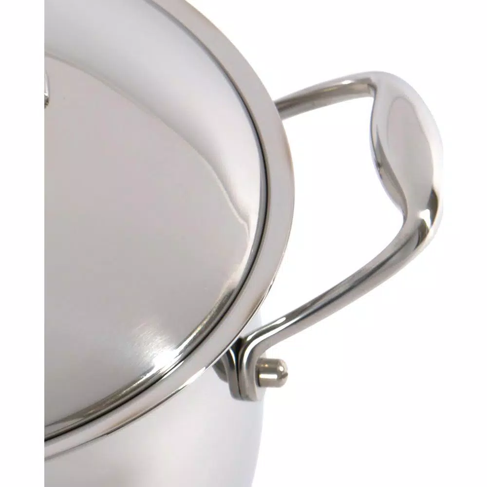 BergHOFF Essentials Zeno 7 Qt. Stainless Steel Stock Pot with Glass Lid
