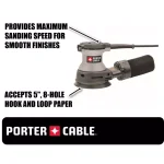 Porter-Cable 5 in. Random Orbital Sander, 1.9 Amp, 12,000 OPM thumbnail 2