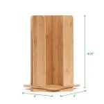 Mind Reader Bamboo 360° Rotating Cup and Lid Holder, 4-Compartment Organizer thumbnail 6