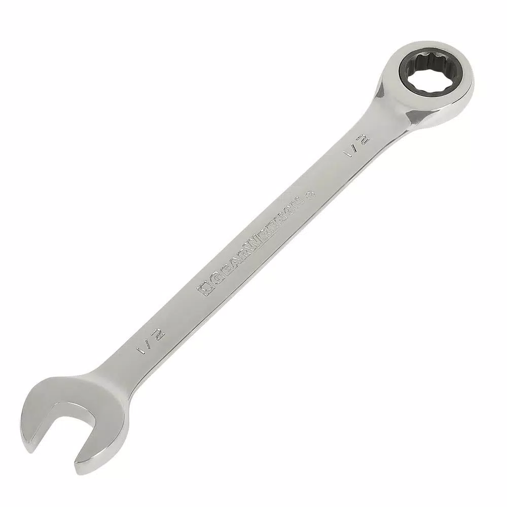 GearWrench 1/2 in. Combination Ratcheting Wrench, 12-Point Box End
