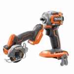 RIDGID 18V SubCompact Brushless Cordless 3/8 in. Impact Wrench and 3 in. Multi-Material Saw Combo Kit thumbnail 1