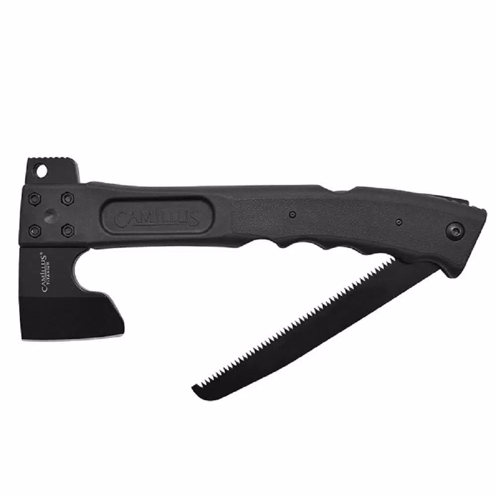 Camillus Camtrax 3-in-1 Hatchet, Folding Saw, and Hammer with Glass Filled Nylon Handle