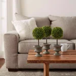 Pure Garden 12.5 in. Faux Boxwood Topiary Arrangement with Decorative Urn, Set of 3 thumbnail 5