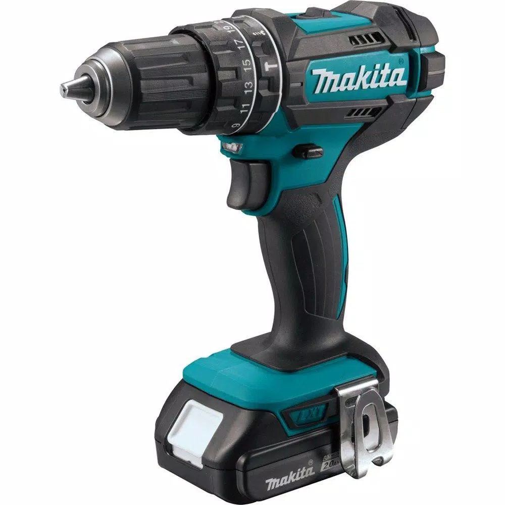 Makita 18V LXT Cordless 1/2 in. Compact Hammer Driver Drill Kit with Two 2.0 Ah Batteries, Charger, and Case
