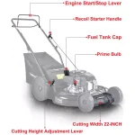 PowerSmart Power Smart 22 in. 3-in-1 Self-Propelled Gas Lawn Mower, 170 cc Engine, Rear-Wheel Drive thumbnail 4