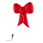 Airblown 4.49 ft. Red Velvet Fuzzy Inflatable Christmas Bow with External LED Spotlight thumbnail 3