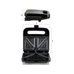 Ovente GPS401 2-Slice Electric Sandwich Maker, 750W Non-Stick Grill, Stainless Steel, Black thumbnail 5