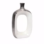 IMAX Riley Gray Large Metallic Ceramic Floor Vase - 24in Round thumbnail 1