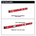 Milwaukee REDSTICK Compact Box Level Set, 24 in. and 48 in. thumbnail 2