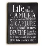Unbranded Nancy Anderson "Life Is Like A Camera" 9 x 12 in. Wood Wall Art Sign thumbnail 1