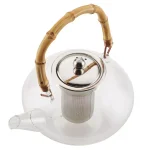 BonJour Tea Handblown Glass Zen Teapot with Stainless Steel Infuser and Bamboo Trivet, 34-Ounce thumbnail 2