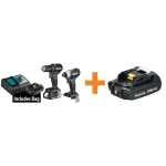 Makita 18V LXT Sub-Compact Brushless Cordless 2-Piece Combo Kit with Bonus 2.0Ah Battery thumbnail 1