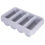 Basicwise Grey 4-Compartment Commercial Cutlery Holder Drawer Organizer, Set of 4 thumbnail 2