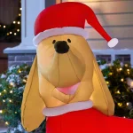 Airblown 4 ft. Inflatable Dachshund with Santa Outfit Airblown Holiday Decoration thumbnail 4