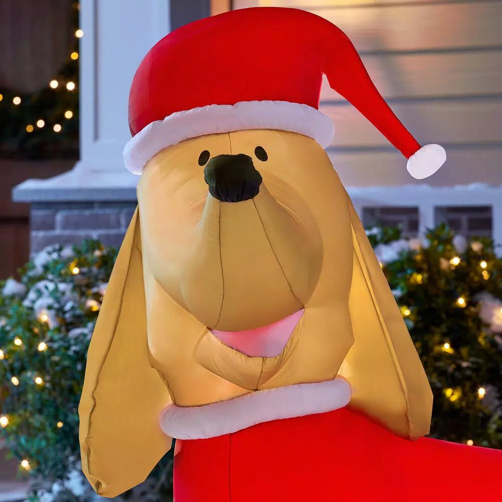 Airblown 4 ft. Inflatable Dachshund with Santa Outfit Airblown Holiday Decoration