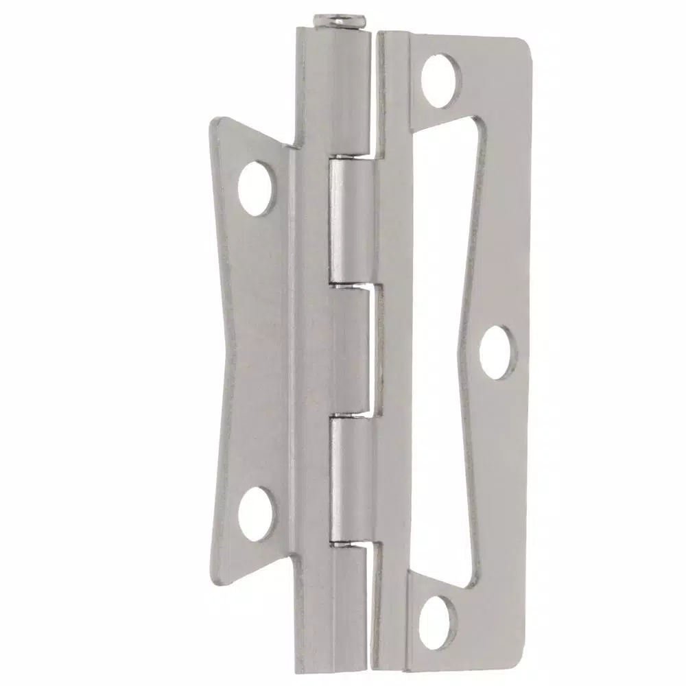 Everbilt 2.5 in. Satin Nickel Steel Non-Mortise Door Hinges, 2-Pack