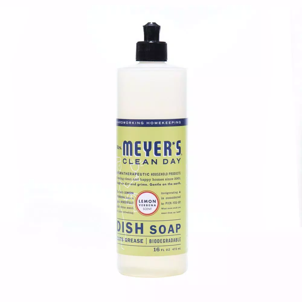 Mrs. Meyer's Clean Day Lemon Verbena Liquid Dish Soap, 16 oz (Pack of 6)