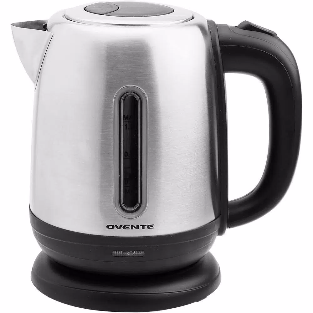 Ovente 1.2L Stainless Steel Electric Kettle, 1100W BPA-Free Rapid Boil Kettle with Auto Shut-Off