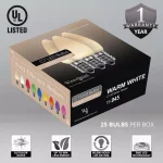 Wintergreen Lighting OptiCore C7 LED Warm White Smooth Opaque Christmas Light Bulbs, 25-Pack thumbnail 2