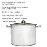 Ecolution Pure Intentions 16 Qt. Stainless Steel Stock Pot with Glass Lid thumbnail 2