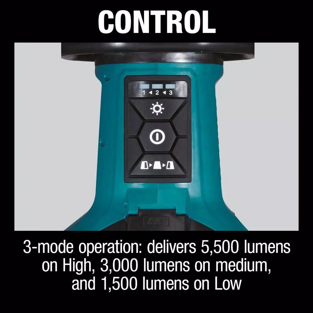 Makita 18V X2 LXT Cordless/Corded LED Upright Area Light, 5500 Lumens