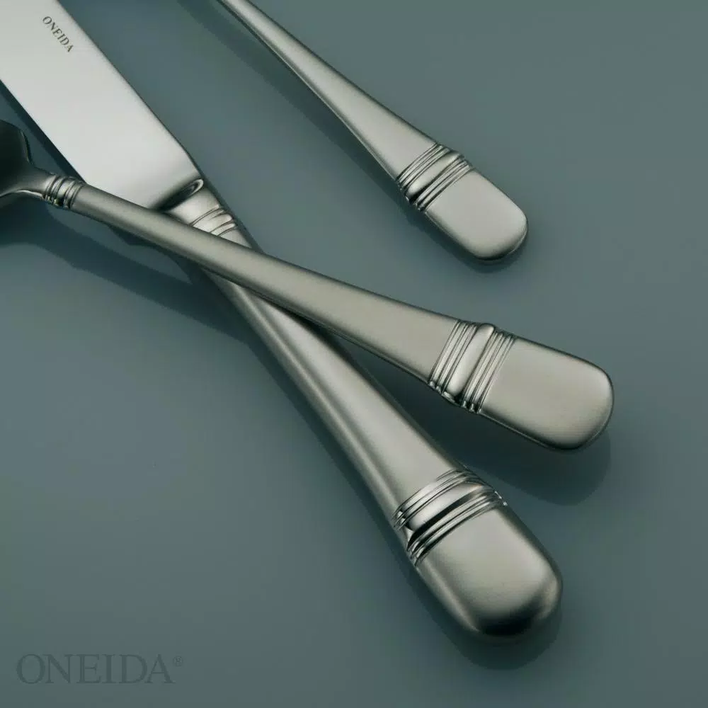 Oneida Satin Astragal 18/10 Stainless Steel Oval Soup and Dessert Spoons, Set of 12