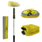 DocaPole 7 ft. to 30 ft. Telescopic Car Wash Cleaning Kit with Extension Pole, Squeegee, and Microfiber Mitts thumbnail 1