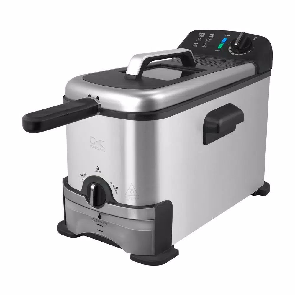 Kalorik 3.2 Qt. Stainless Steel Deep Fryer with Oil Filtration System