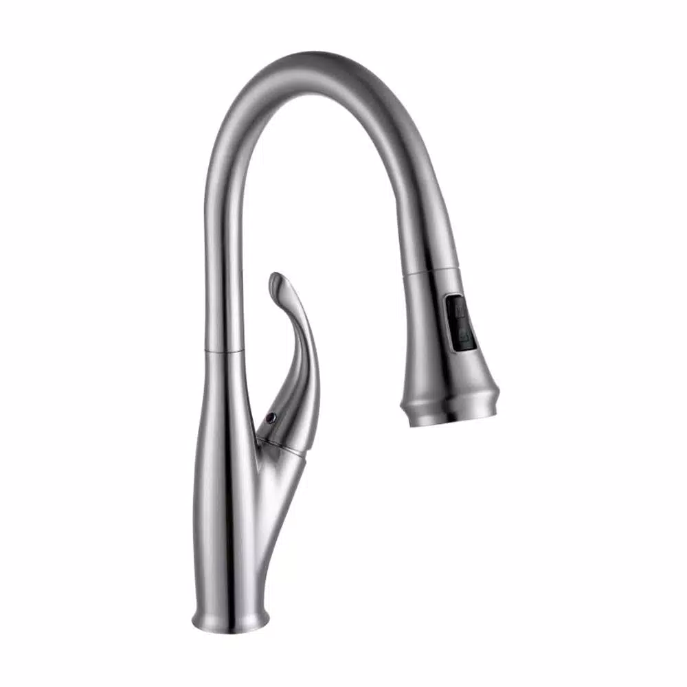 Vanity Art Chrome Single-Handle Pull-Down Kitchen Faucet with 360 Degree Swivel Spout