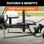 CURT MV Round Bar Weight Distribution Hitch, 8,000-10,000 lbs. GTW, 31-3/16 in. Bars thumbnail 5