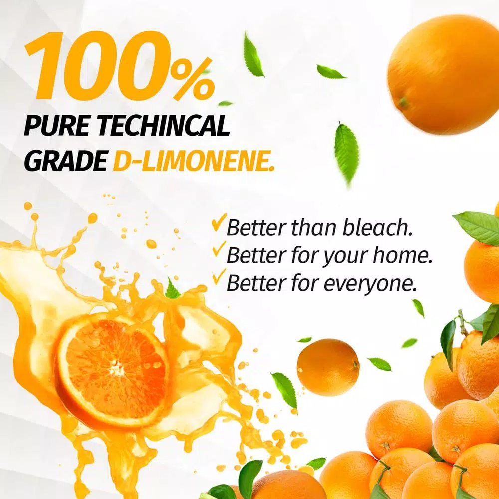 Eco Clean 32 oz. Tech Grade D-Limonene 100% Natural Citrus Solvent & Industrial Degreaser
