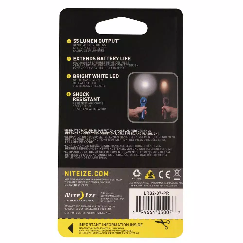Nite Ize C/D Cell LED Flashlight Upgrade Kit, 55 Lumen Bright White LED Bulb
