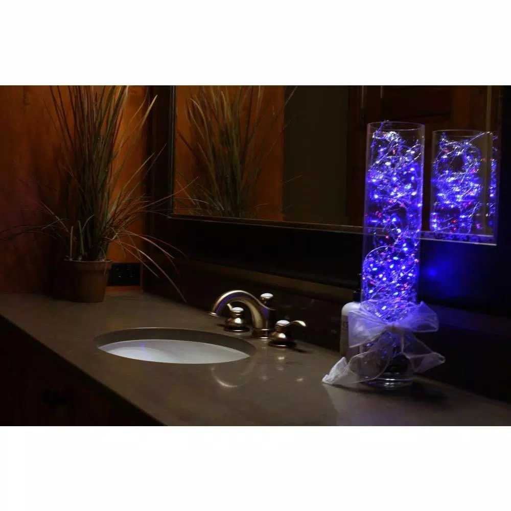 Starlite Creations 9 ft. Blue LED Ultra Slim Wire String Lights, 36-Light Battery Operated (Bundle of 2)