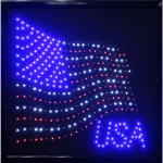 Crystal Art Gallery USA American Flag Framed LED Sign - Animated Patriotic Wall Art thumbnail 3