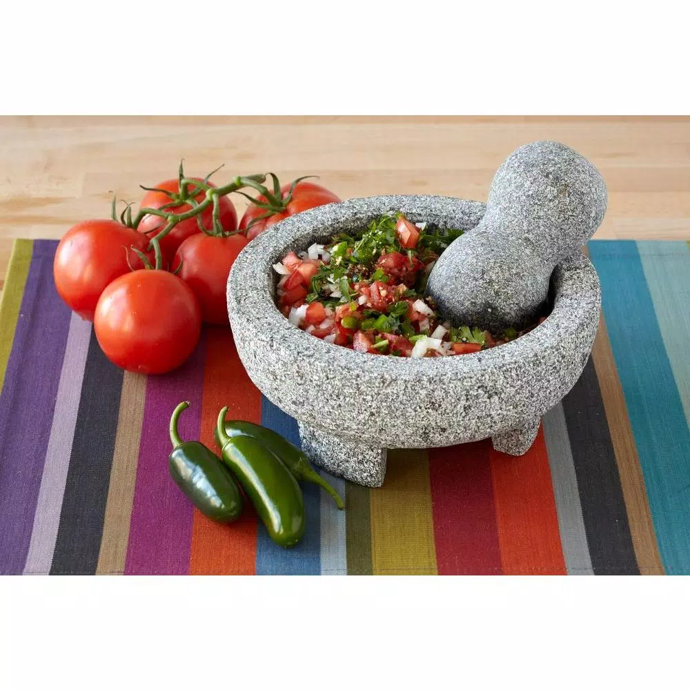 IMUSA Natural Granite Molcajete Mortar and Pestle, 5 in.