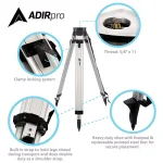 Adir Pro Aluminum Tripod with Quick Clamp and 5/8 in. Thread thumbnail 5