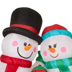 Glitzhome 8 ft. Lighted Inflatable Snowman Family Christmas Decor thumbnail 3