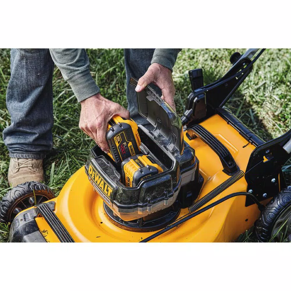 DEWALT 20 in. 20V MAX Cordless Walk Behind Push Lawn Mower with (2) 5.0 Ah Batteries and Charger