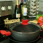 AMERCOOK 10 in. Round 4.5L Nonstick Aluminum Casserole Pan with Glass Lid and Detachable Handles thumbnail 5