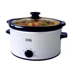 Zing 4 Qt. Oval White Slow Cooker with Glass Lid and Removable Stoneware Insert thumbnail 2