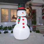 Airblown 5 ft. W x 8 ft. H Inflatable Snowman with Christmas Scarf and Hat, Outdoor Holiday Decor thumbnail 2