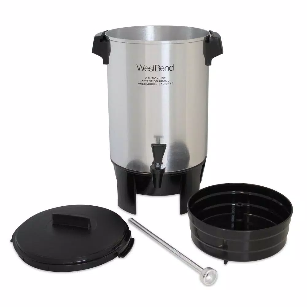 West Bend 30-Cup Commercial Aluminum Coffee Urn with Automatic Temperature Control and Quick Brewing