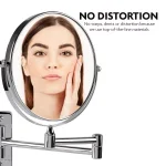 Ovente Wall Mounted Dual-Sided Makeup Mirror, 1x/10x Magnification, Polished Chrome thumbnail 3